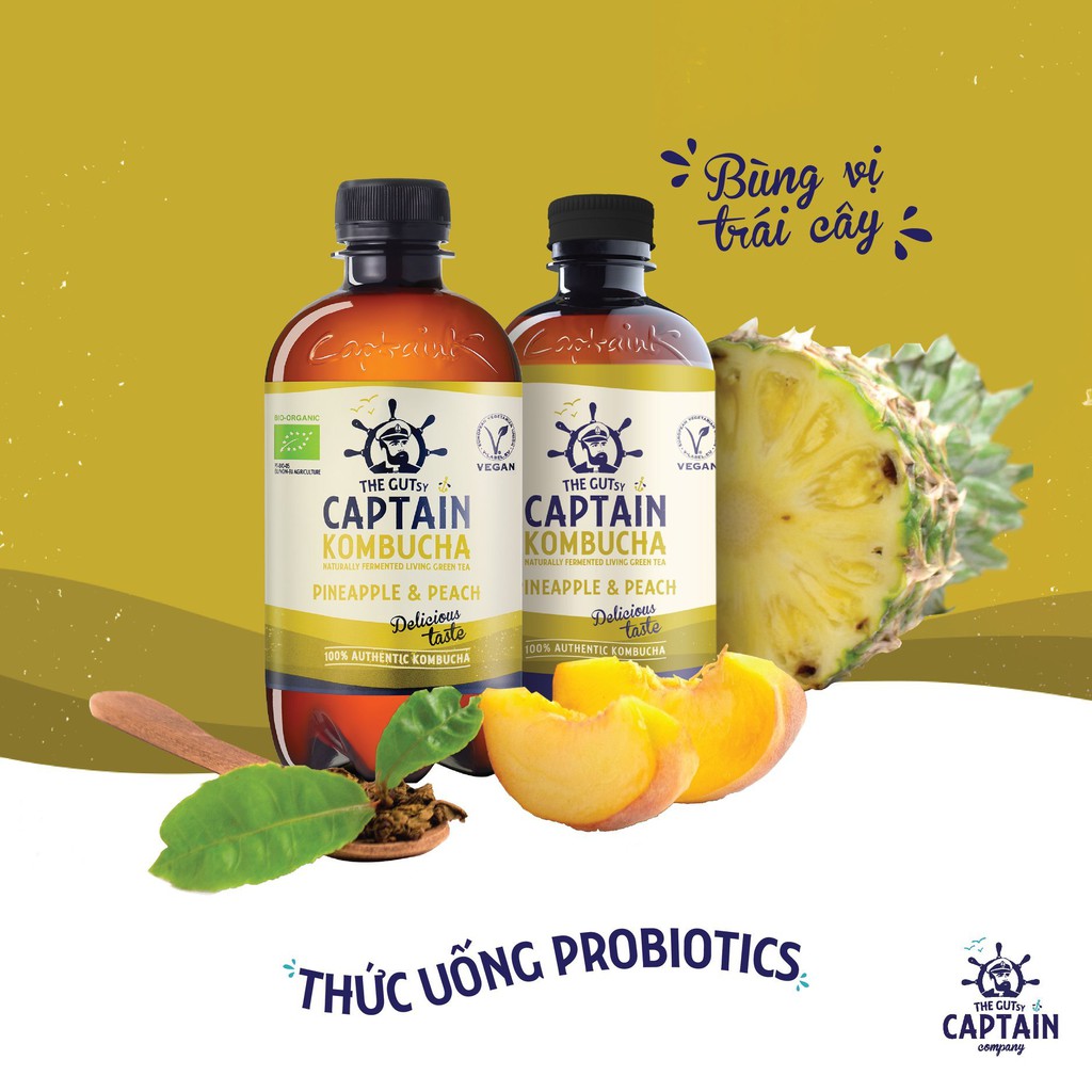 Trà Kombucha hữu cơ (Organic Kombucha Tea) - THE GUTsy CAPTAIN