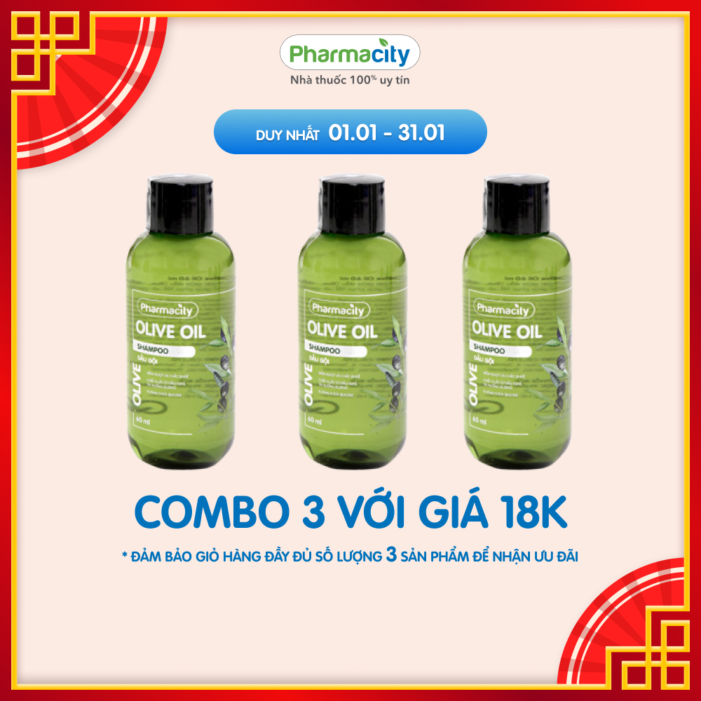 Dầu gội Olive Oil Pharmacity (60 ml)