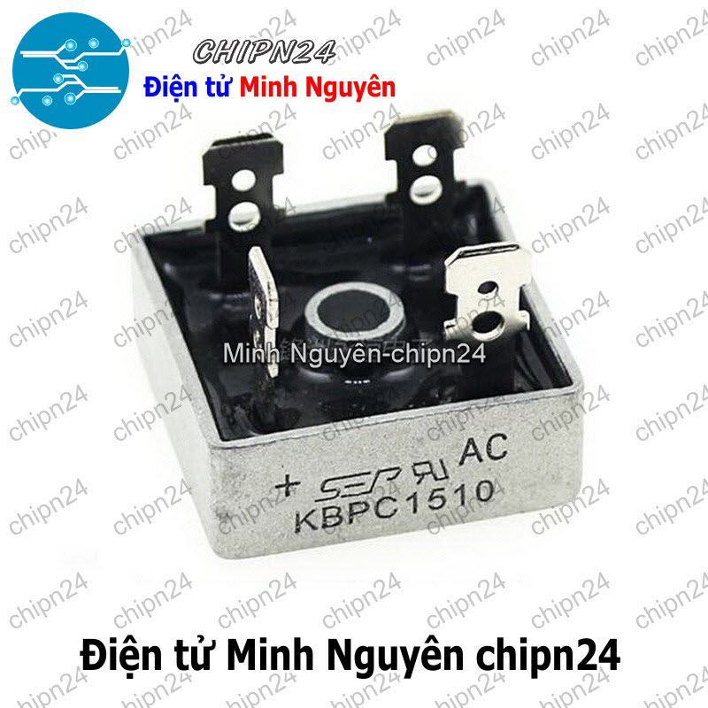 [2 con] (F57) Cầu Diode KBPC1510 15A 1000V (15A vuông) - HH002892