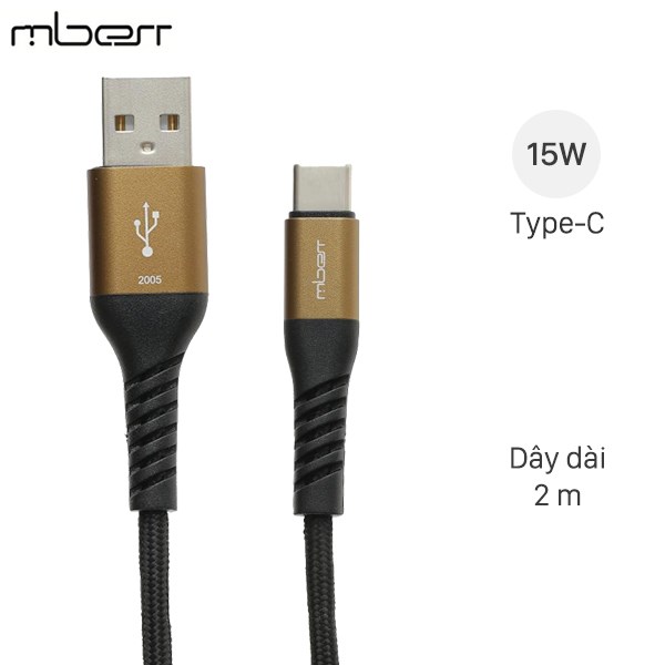 Cáp Type C 2m Mbest DS463X-WB Đen ( Like New )