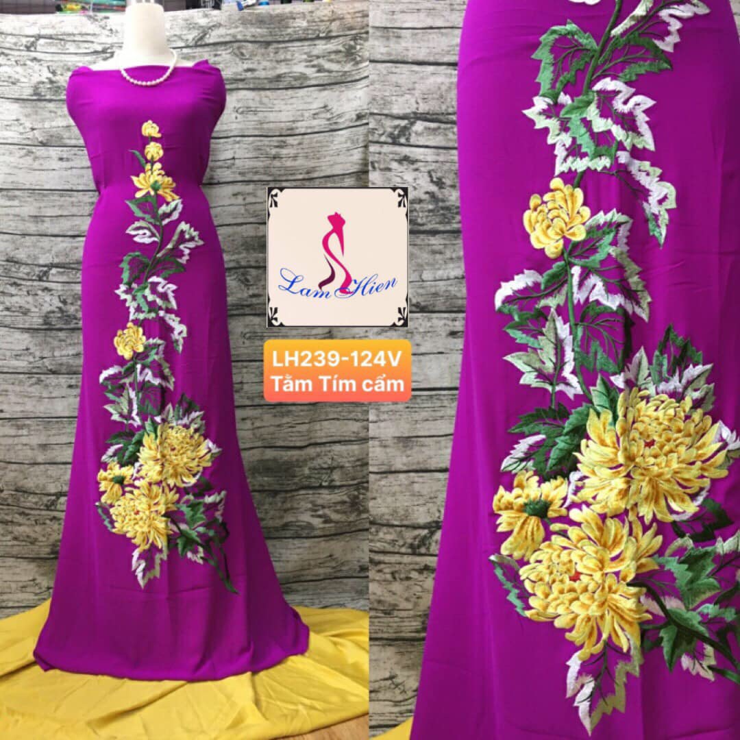 Vải áo dài thêu cao cấp modell LH239