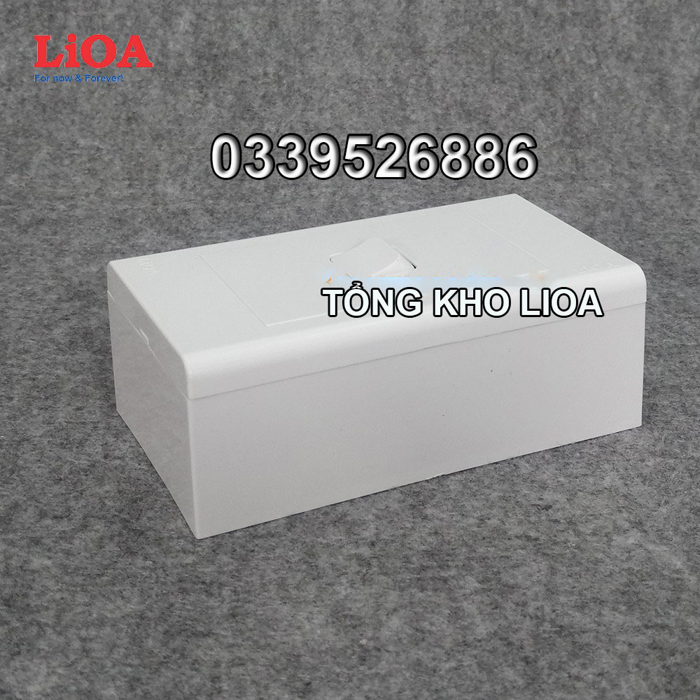 Combo 1 công tắc điện 1 chiều + mặt lỗ vuông LiOA - Lắp nổi