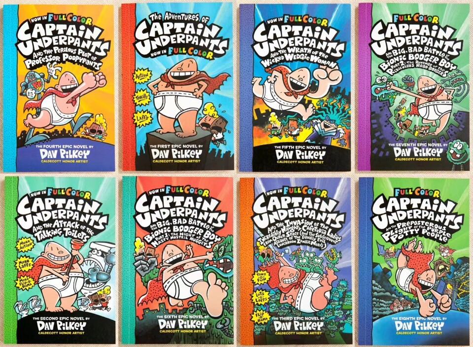 Bộ nhập - bản màu captain underpants 12c - siêu nhân quần chíp