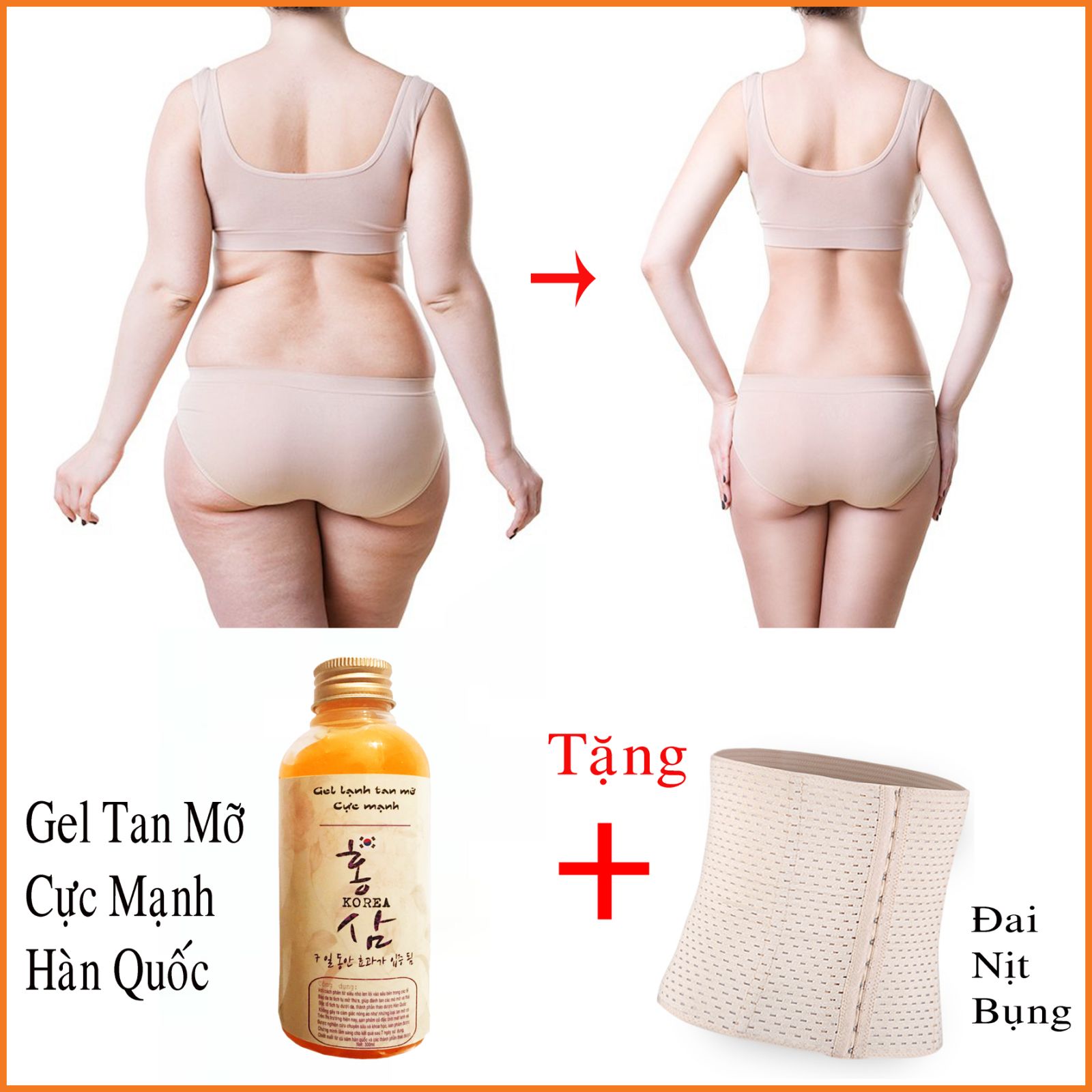 [HCM]Gel Tan Mỡ Cấp Tốc Tặng Đai Nịt Bụng Hàn Quốc
