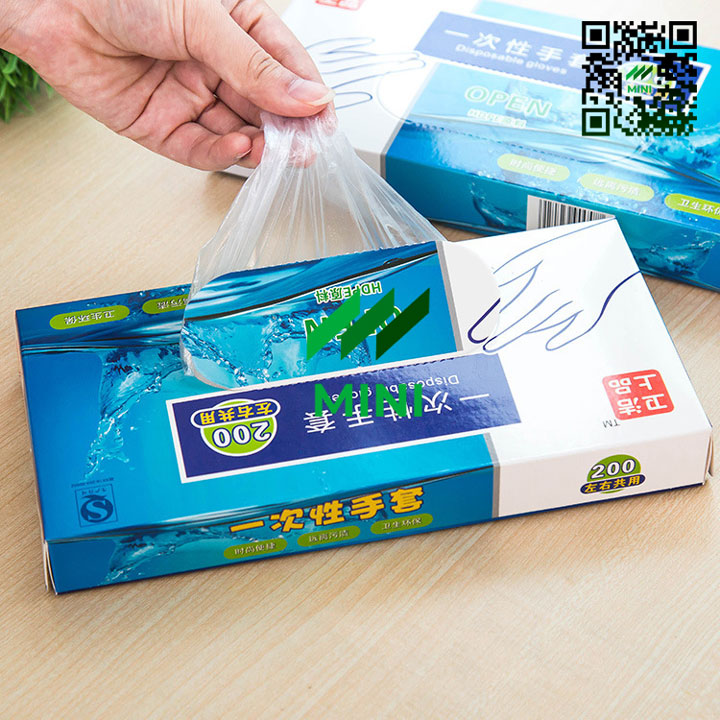 1 Hộp / 200 Chiếc - Găng tay nylon dùng 1 lần