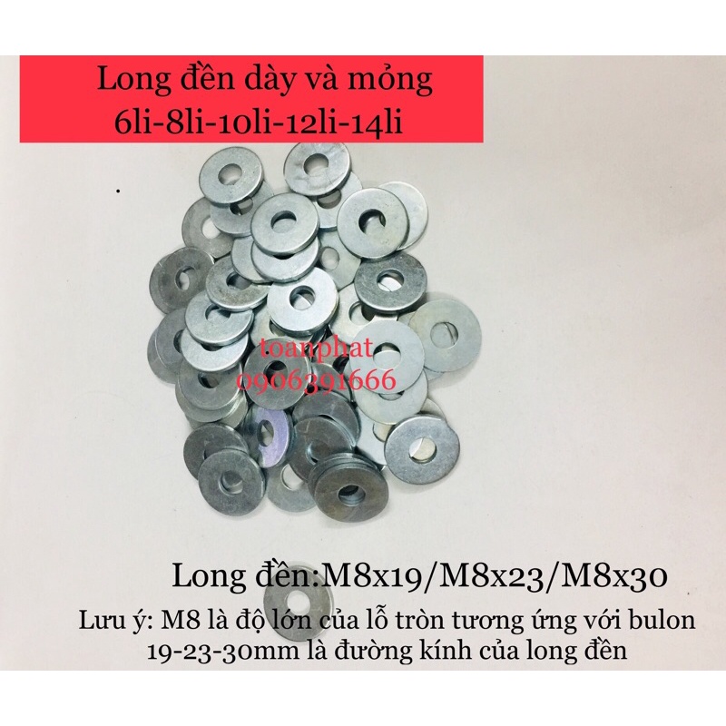 [100g] Long đen dày và mỏng 6-8-10-12-14li| Long đền