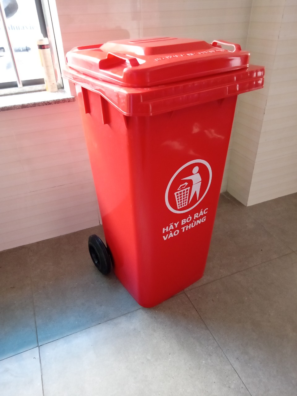 thùng rác 120 lít, thùng rác nhựa công cộng