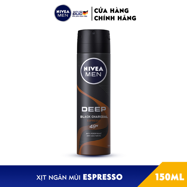 Xịt Ngăn Mùi NIVEA MEN Than Đen Hương Espresso - 85367 (150ml)