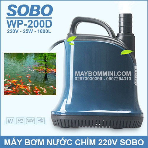 Máy bơm chìm hút đáy 25w sobo wp 200d tiết kiệm điện cho hồ cá cảnh