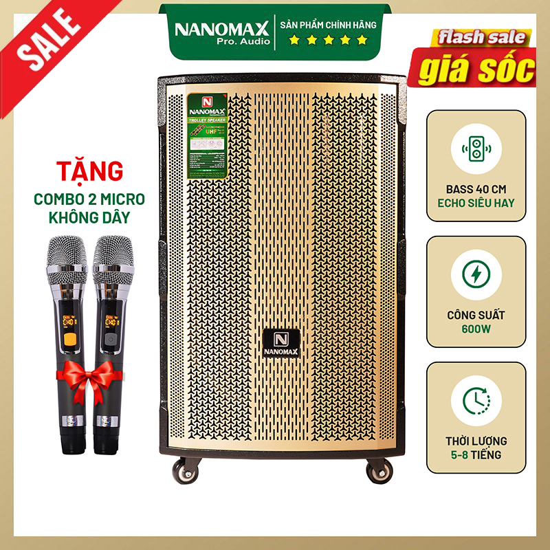 Pull speakers karaoke cheap | speaker pull nanomax 15d3 power 600W | speaker pull 4 tấc gift included 2 microphone singing karaoke premium GT29
