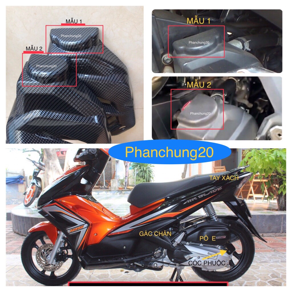 ỐP KÉT NƯỚC ( QUẠT GIÓ ) DÙNG CHO ĐỜI XE AB 2013 2014 2015 CACBON