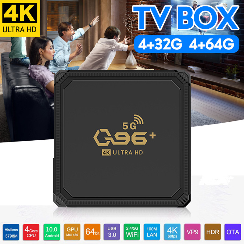 New 16+256g q96+ network set-top box 4k smart tv hd box dual-band android 10.0 set-top box