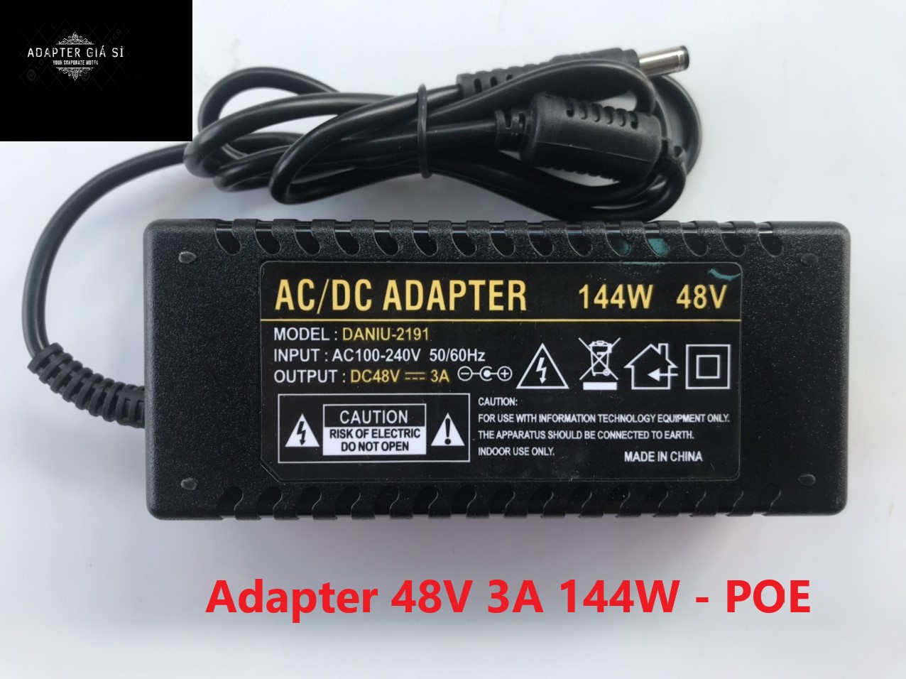Nguồn adapter sạc 48v 3a 144w đầu ghi camera poe , wifi , hàng chất lượng cao