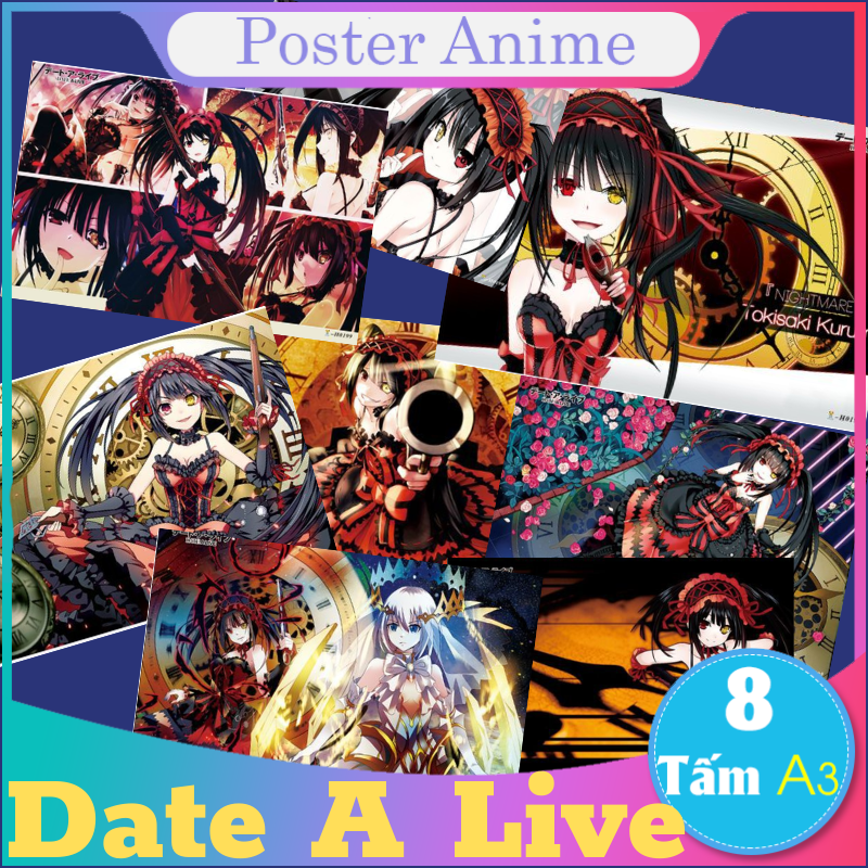 [HOT] Set 8 tấm poster to bự A3 Date A Live  tranh áp phích anime siêu chất
