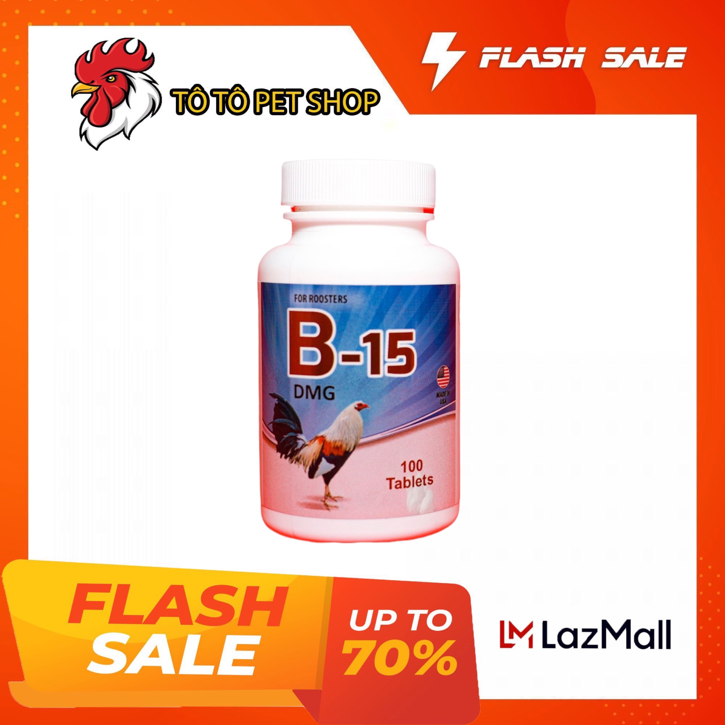 B15- HỘP 100 VIÊN cho gà đá đủ pin cấp tốc
