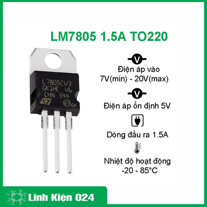 Combo 20 ic nguồn lm7805 1.5a to-220