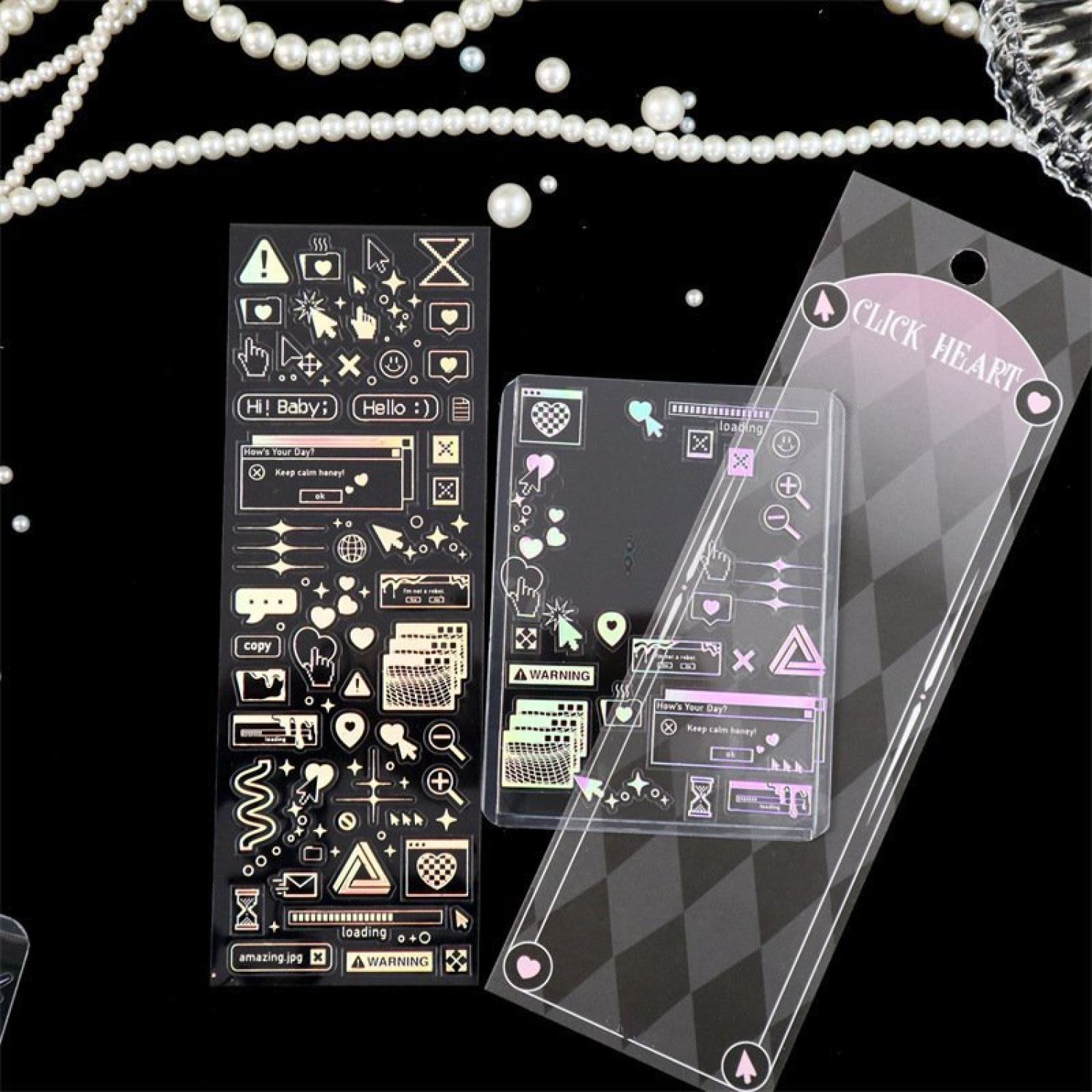 (nhiều mẫu) Sticker hình dán lẻ tấm trang trí toploader lấp lánh dễ thương độc đáo