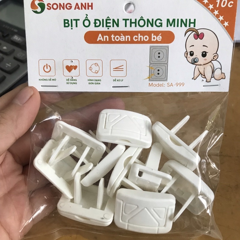 Túi 10 nút bịt ổ điện song anh hàng đẹp, nút che ổ cắm điện, miếng che ổ điện, bịt ổ điện, hộp bảo vệ ổ cắm điện,nắp đậy ổ cắm điện