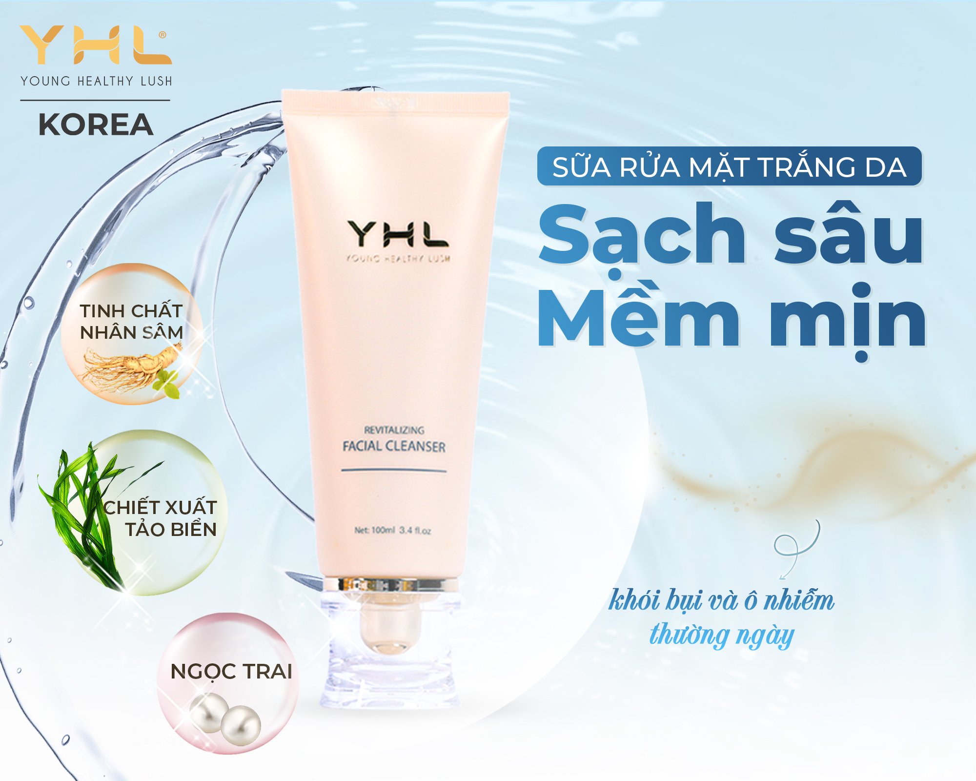 Sữa rửa mặt nhân sâm tảo biển YHL