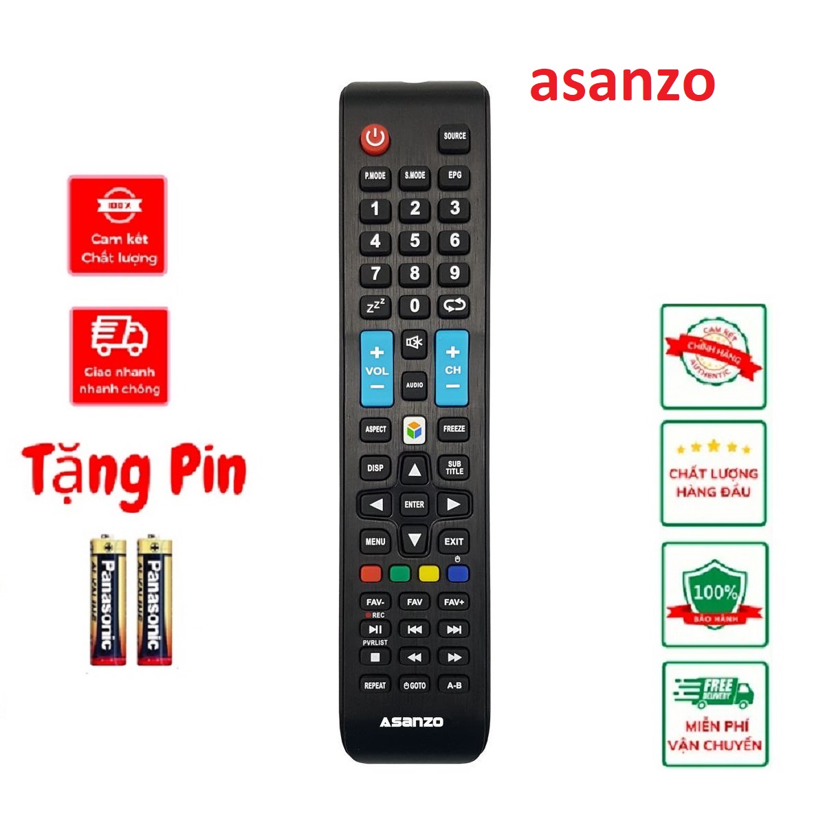 Điều khiển tivi asanzo Smart Tivi Asanzo smart REC chuột hàng zin, Remote tivi asanzo hàng mới 100%