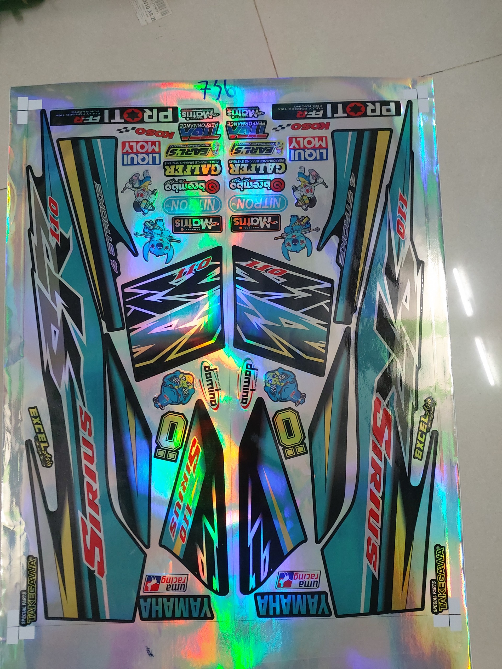 Tem xe sirius SR crom titan 7 màu