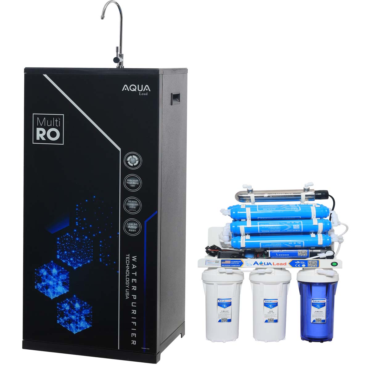 Máy lọc nước Aqua lead 10 cấp có tủ đèn uv