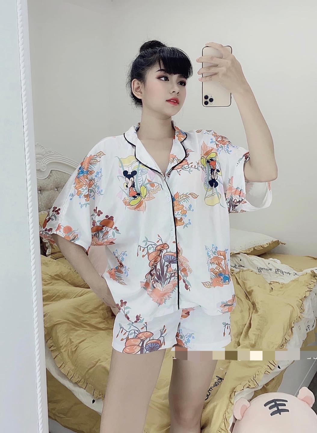 [HCM]Đồ Bộ Lụa Satin Quần Đùi Cánh Dơi (Part 1) (40-62kg)
