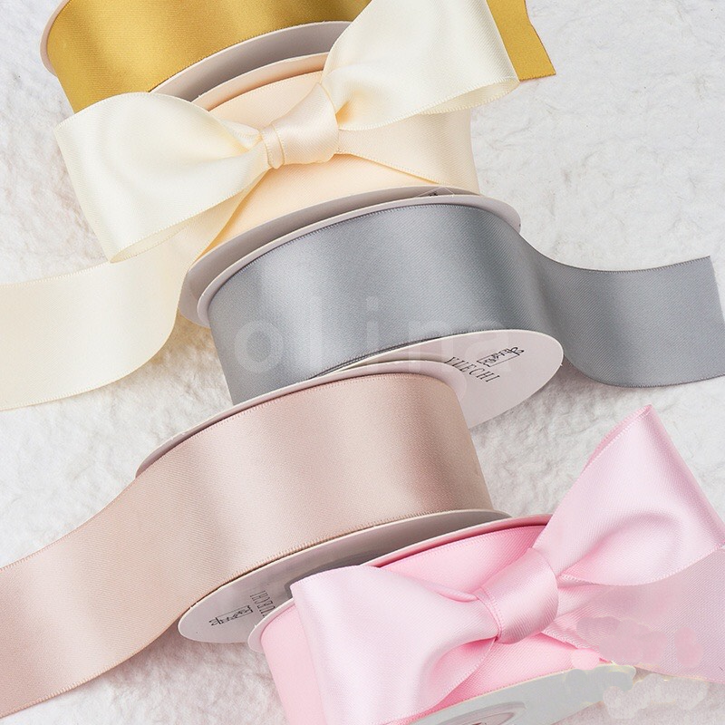 Ruy băng lụa satin dày cao cấp 3,8cm 1 mét