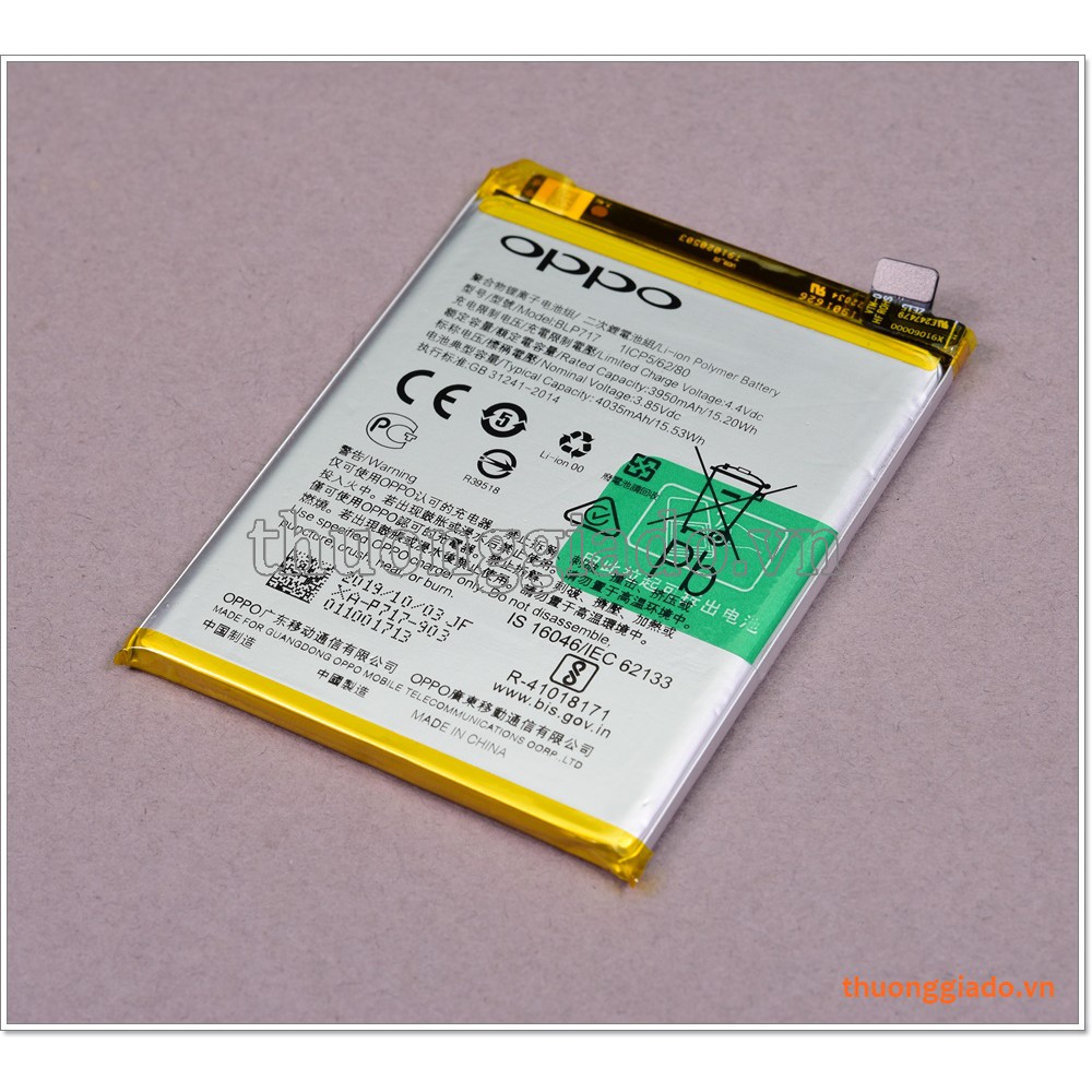 Pin zin oppo reno 2 blp717 3950 4035 mah mới - bảo hành 6 tháng