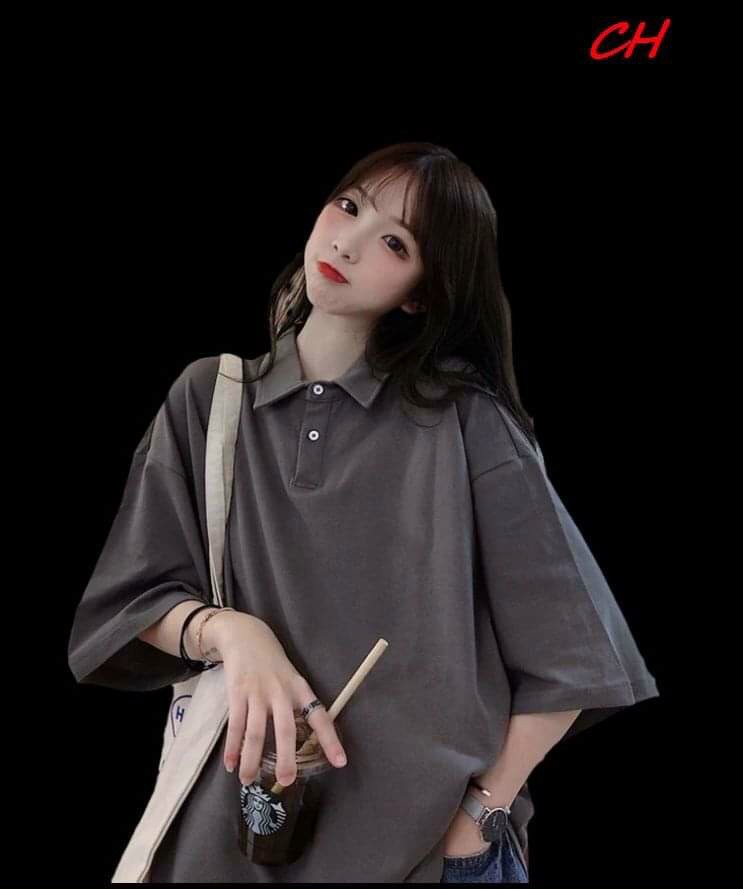 Áo thun polo nam nữ đôi nhóm mặc đẹp dáng rộng cá tính