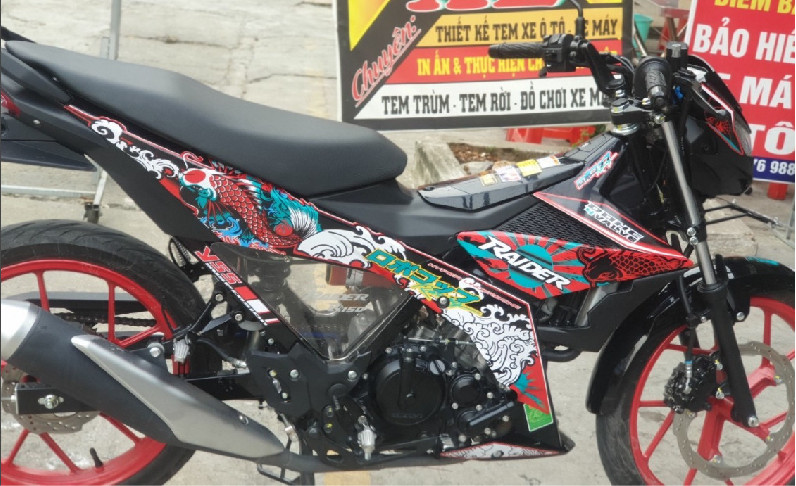 Tem xe raider fi mẫu cá chép siêu ngầu