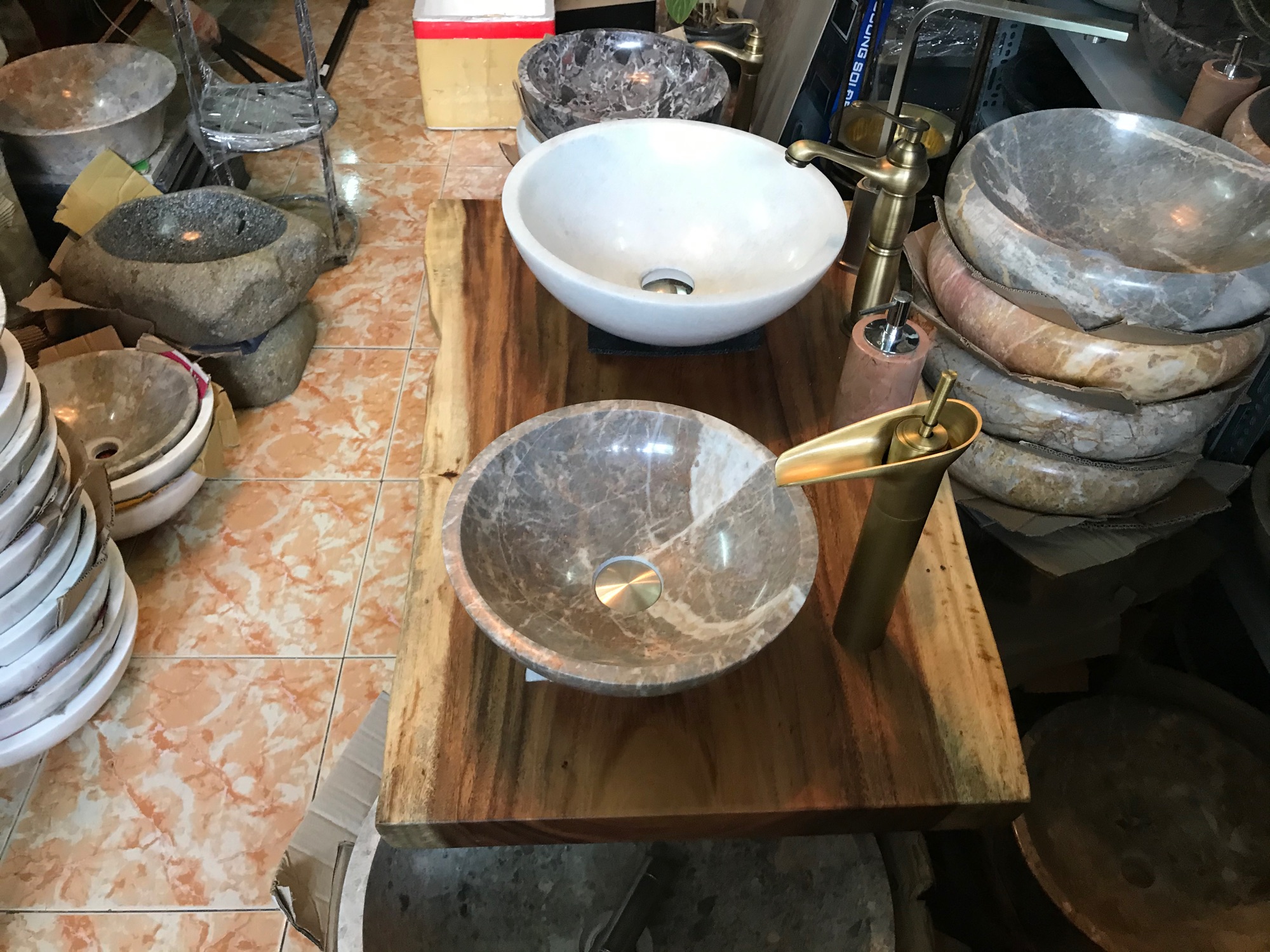 Lavabo đá tự nhiên 33 cm x 11 cm