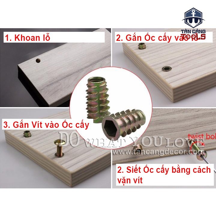 100 cái Ốc Cấy Ren M8 x 20 mm Có Vành
