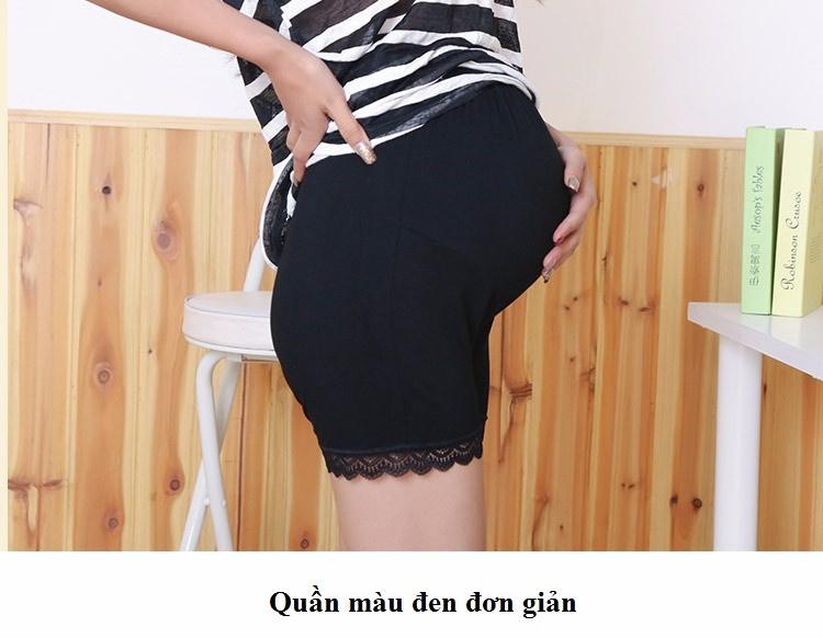 Quần đùi bầu mặc trong váy ren