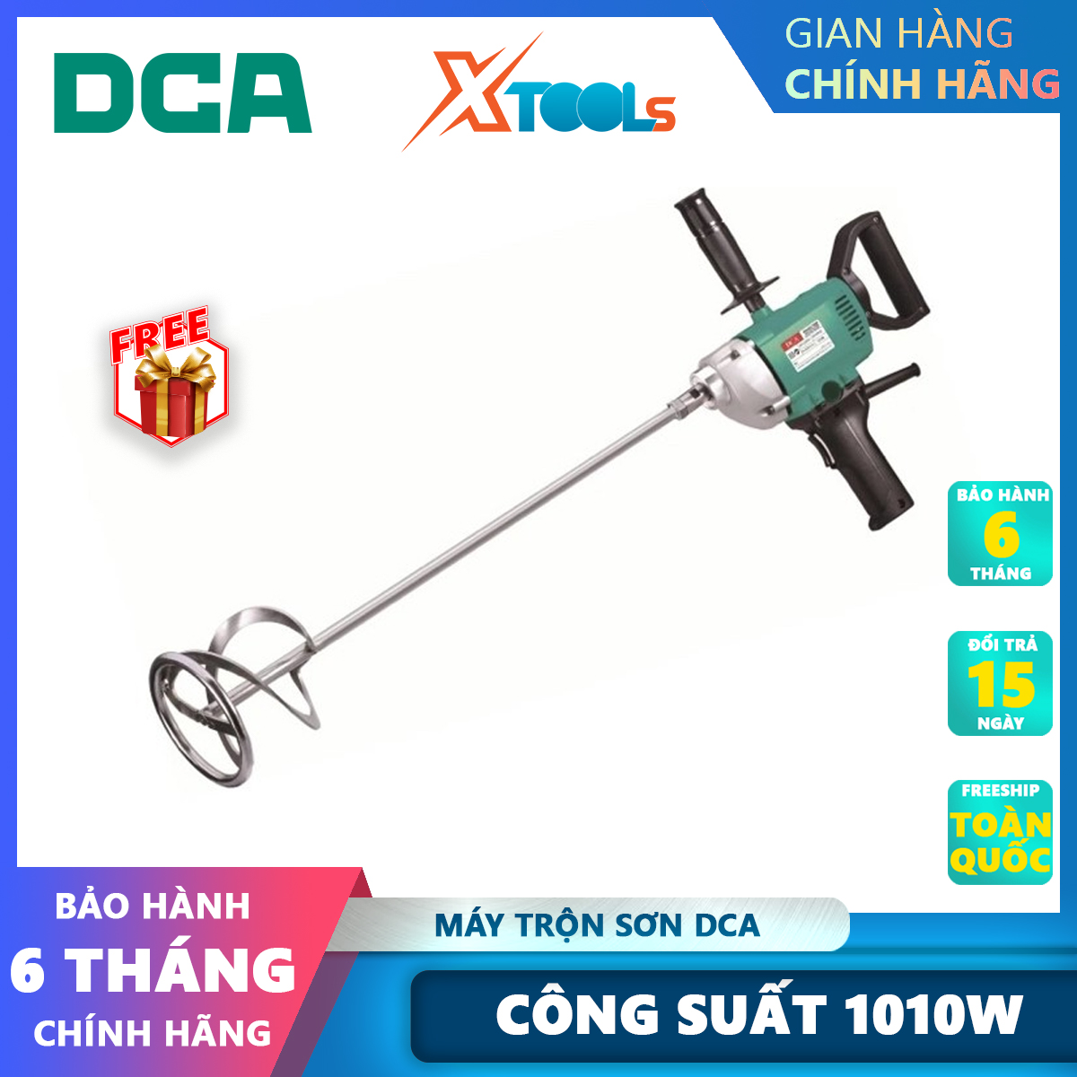 Dca aqu02-160/aqu02-160b paint mixer, power paint mixer 1010w, mixing diameter 160mm, no-load speed 620 v400ma, m8 original xtool