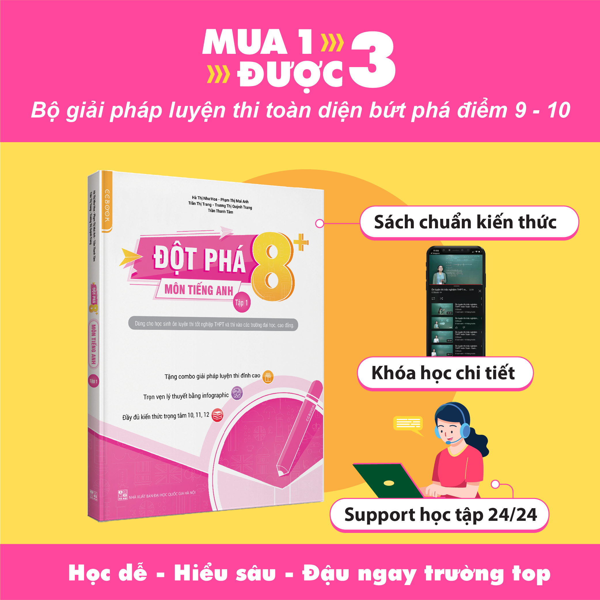 Đột phá 8+ môn Tiếng Anh - Tập 1 (phiên bản mới) - Chính hãng CCbook