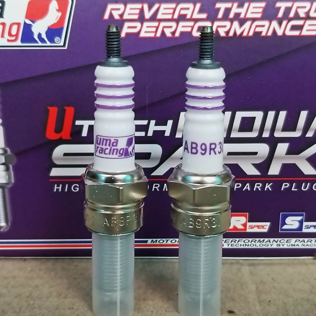 Bugi 3 chấu uma racing bạch kim chính hãng lắp xe zin, xe độ
