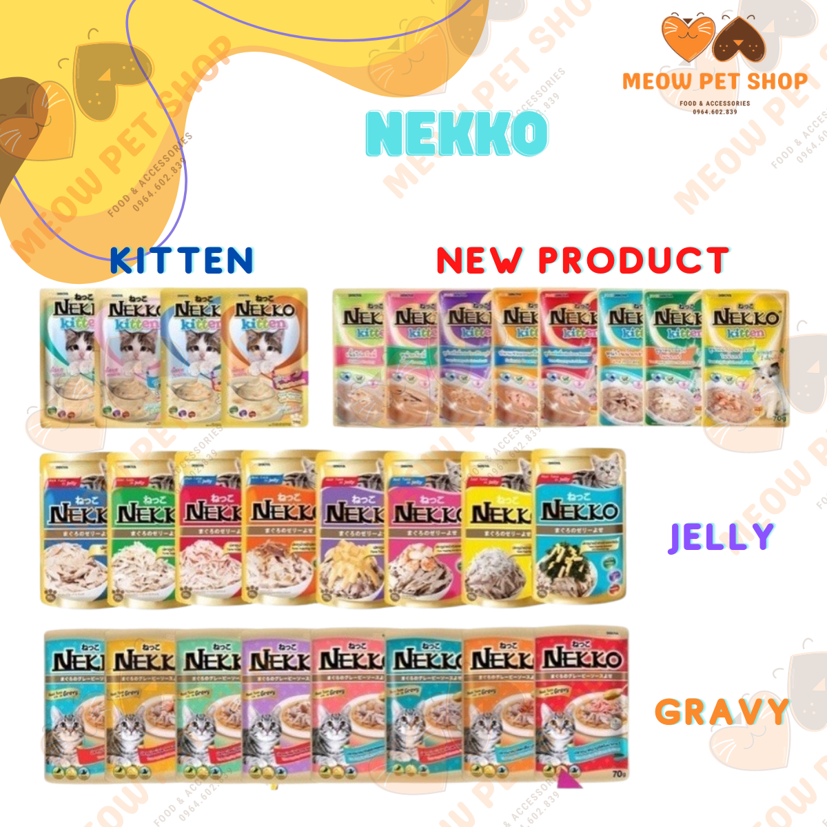 Combo 12 - Thức Ăn Pate Cho Mèo NEKKO gói 70g
