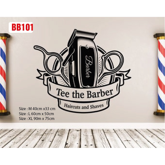 Decal dán làm đẹp cửa tiệm Barber và Salon P7