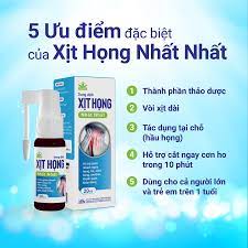 DUNG DỊCH XỊT HỌNG NHẤT NHÂT LỌ 20ML