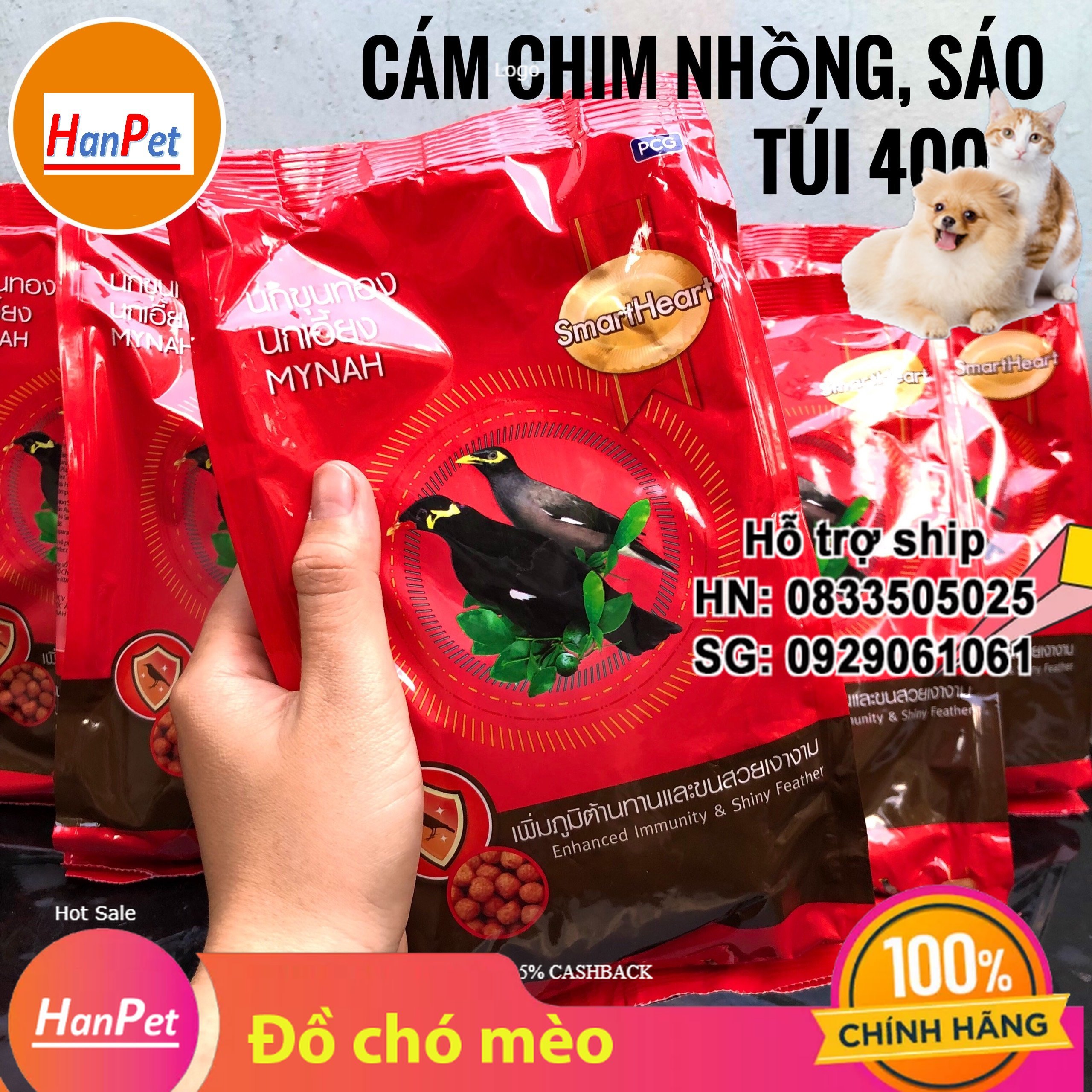 Thức ăn cho chim (Cám chim Thái Lan) gói 400gr cám ớt Thái