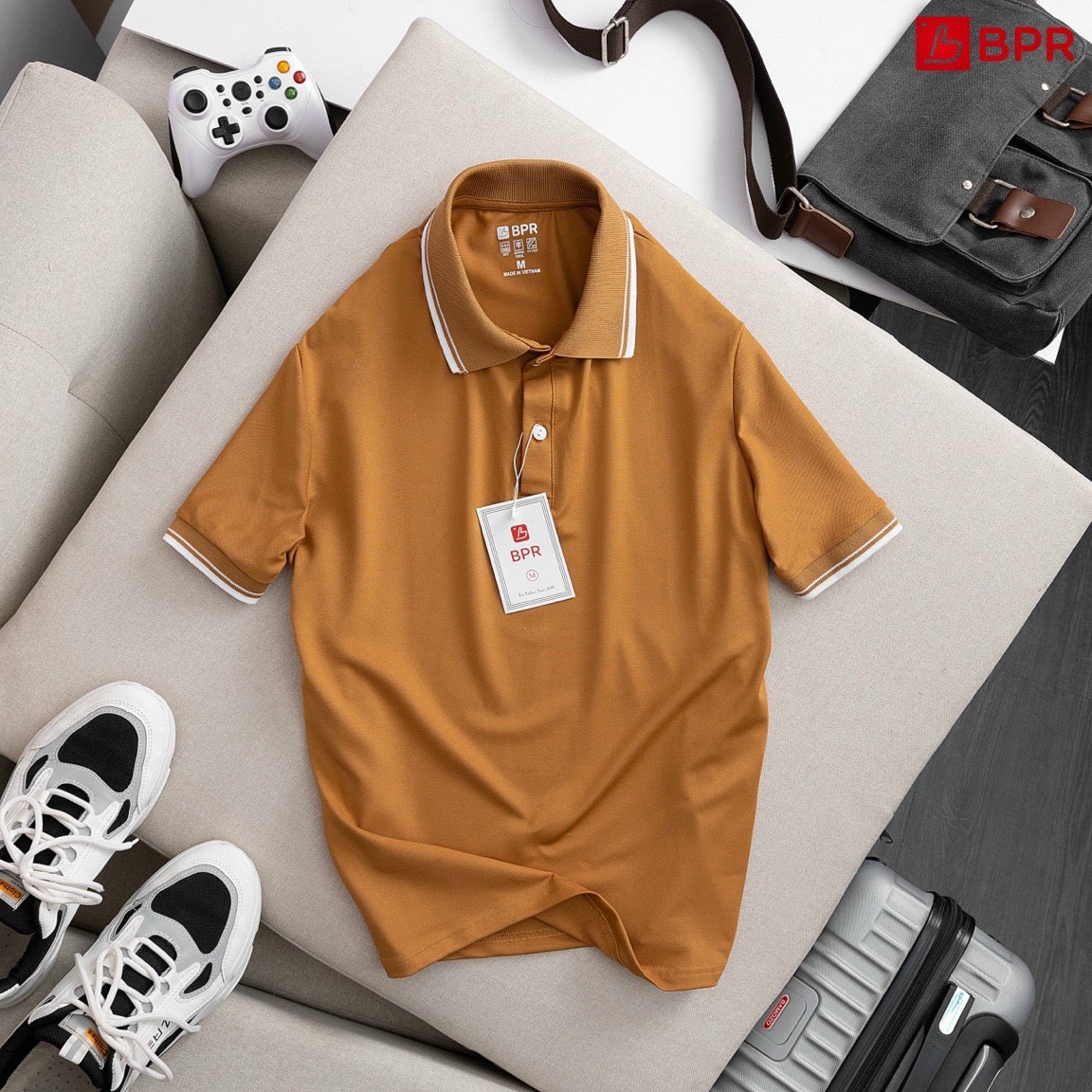 Áo polo nam cổ bẻ chất VẢI CÁ SẤU CAO CẤP