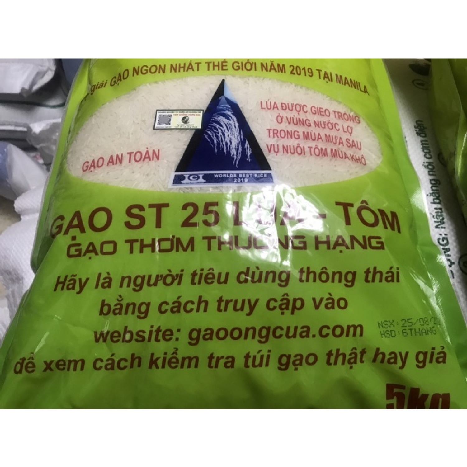 (compo 5 túi )gạo st25 lúa tôm chính hãng ông cua