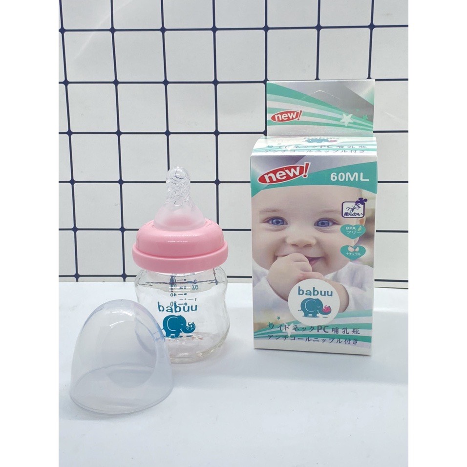 Bình Babuu 60ml cho bé sơ sinh