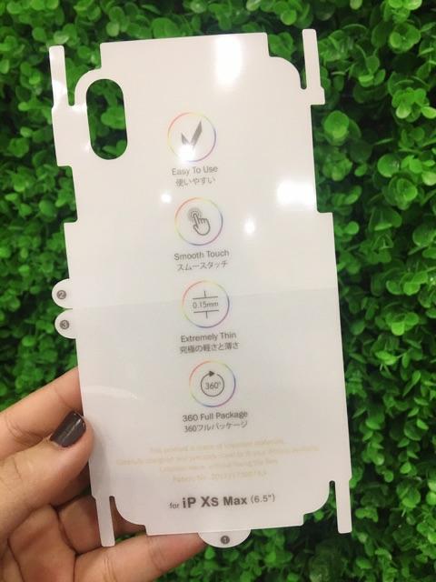 Miếng dán mặt lưng film ppf cho iphone x/xs