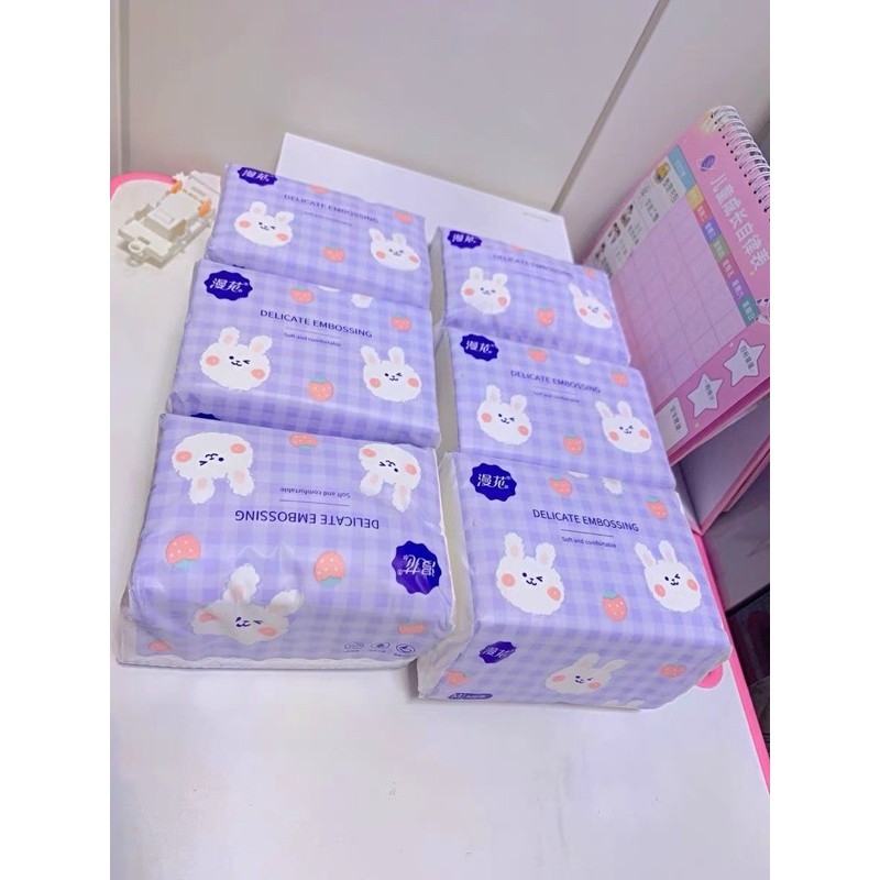 [HCM]5 hộp giấy ăn Thỏ Trắng chính hãng ( gói 260 tờ ) xinh xắn siêu dai mịn hàng nội địa Trung Quốc