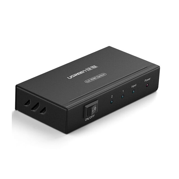 Bộ chia HDMI 1 ra 2 Ugreen UG 40201 (hỗ trợ 1.4v, 3D) Chính Hãng