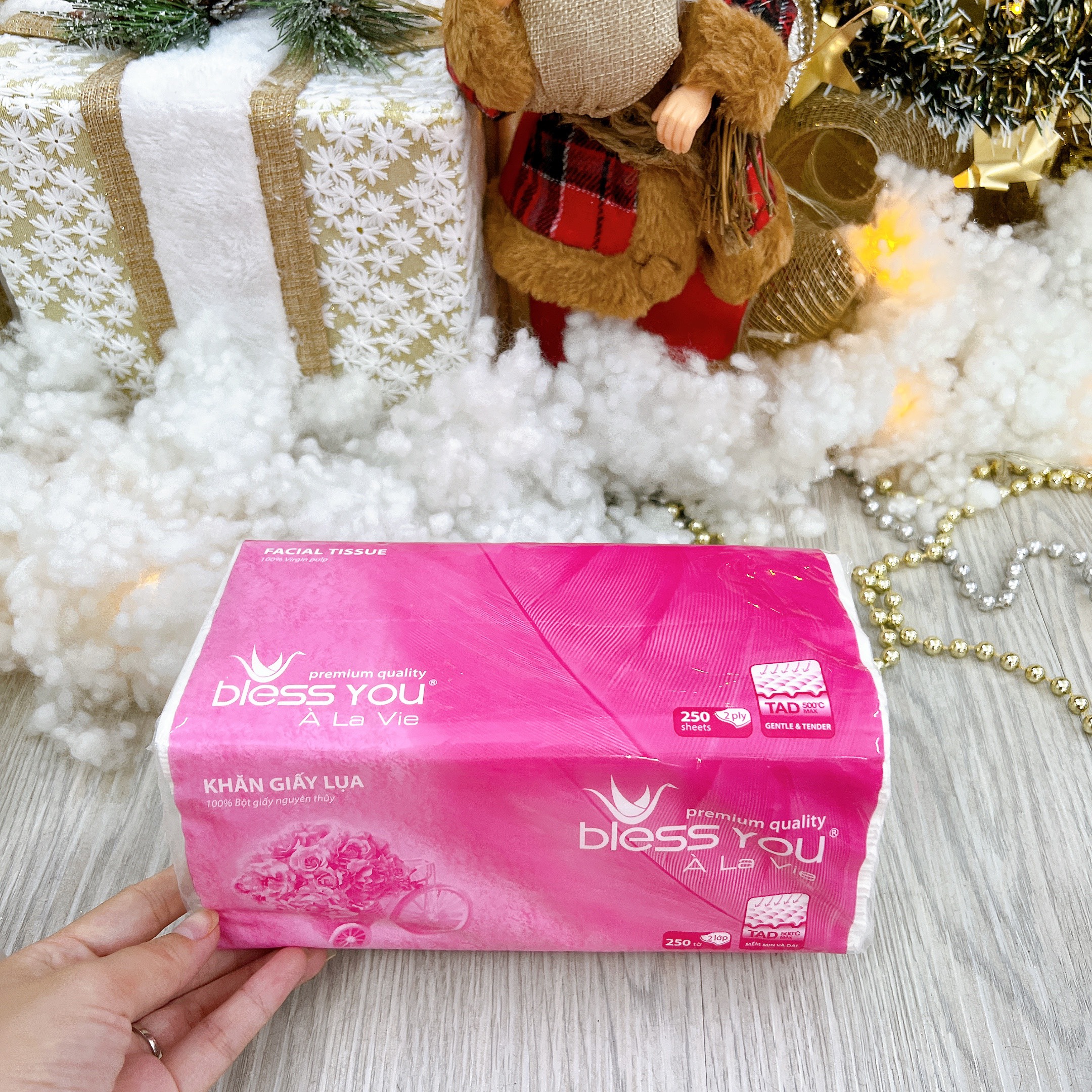 Khăn Giấy Lụa Bless You 2 Lớp Cao Cấp 250 Tờ