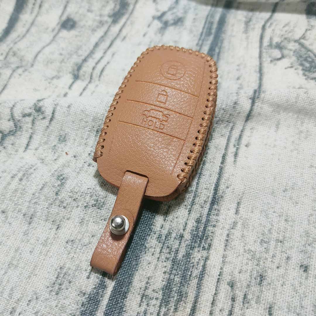 Bao da 3 nút chìa khóa smartkey xe hơi Kia
