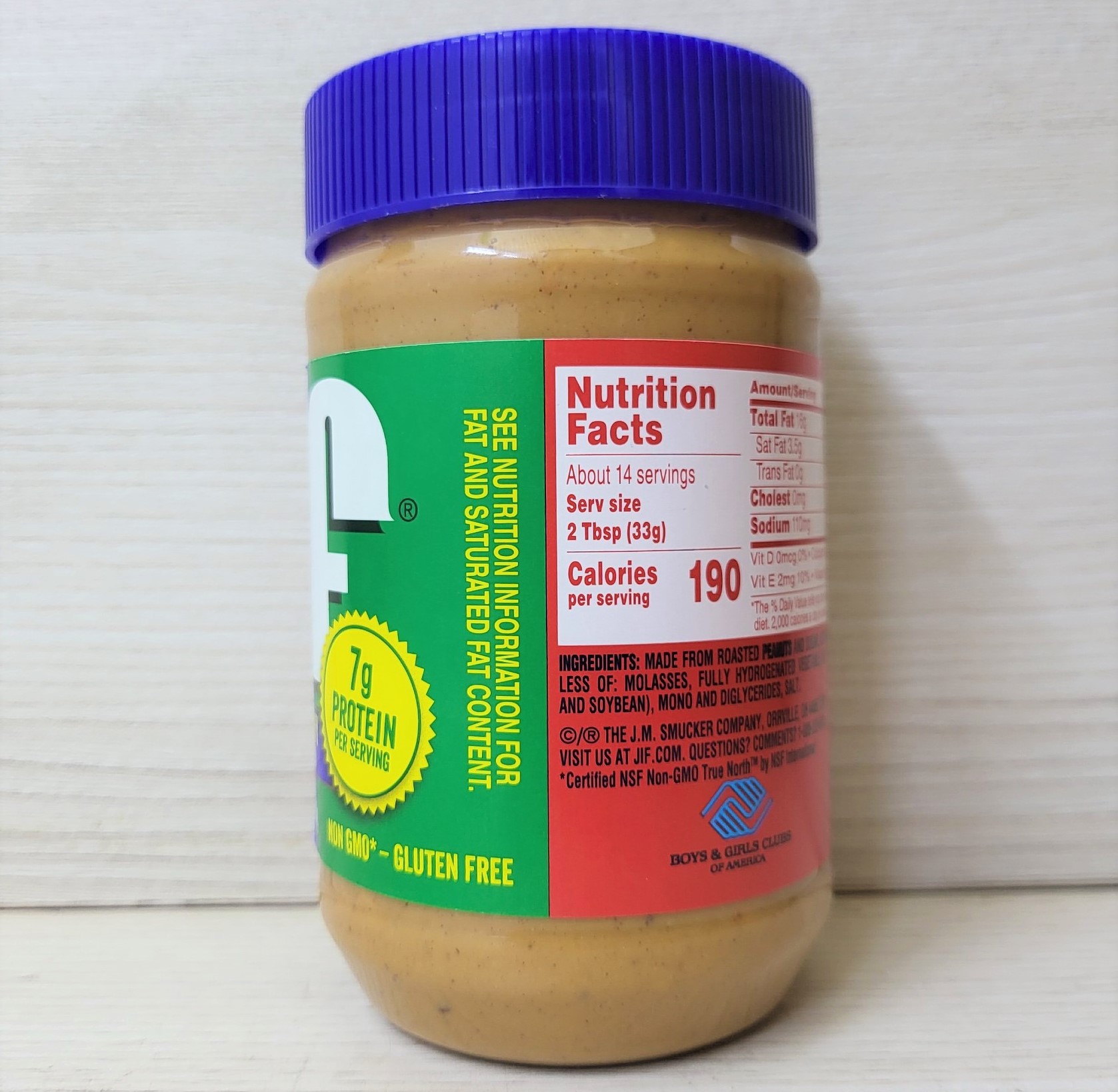 JIF (hộp 454g – NẮP XANH) BƠ ĐẬU PHỘNG MỸ Extra Crunchy Peanut Butter